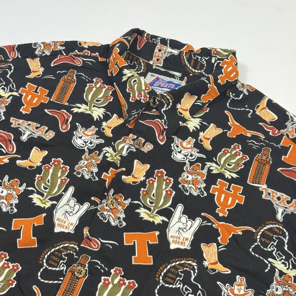 reyn spooner Other - Reyn Spooner Texas‎ Longhorns Shirt Mens 2XL Black NCAA Baseball Rayon Aloha